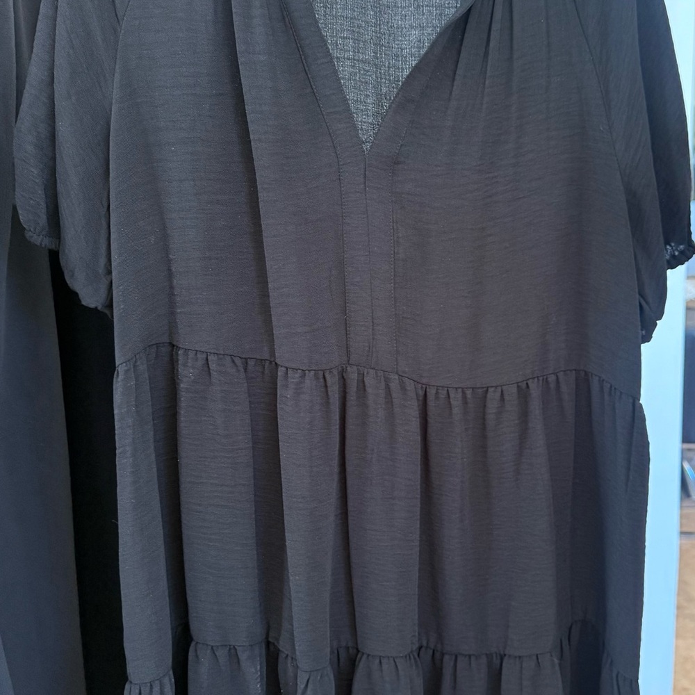 CeCe Black V-Neck Dress